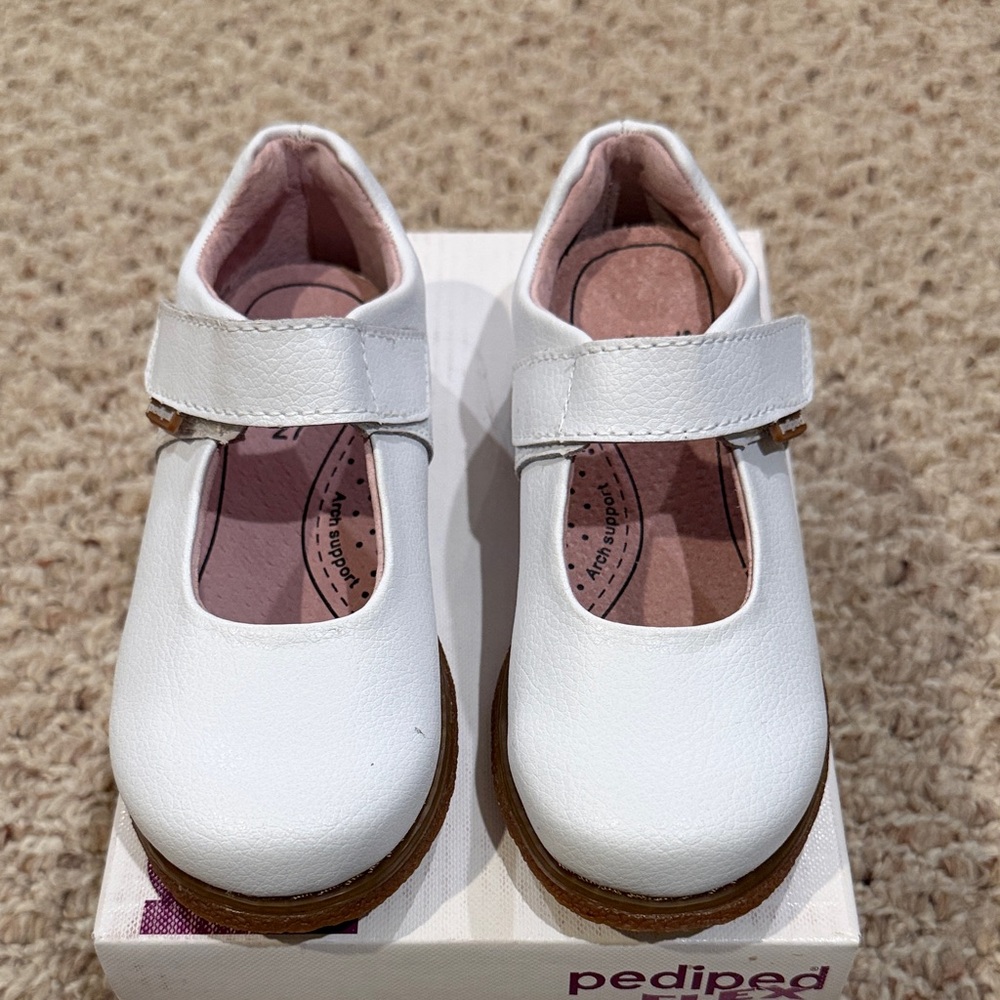 Pediped White Dress Shoes for Kids - size US 10, EU 27 - Picture 2 of 9